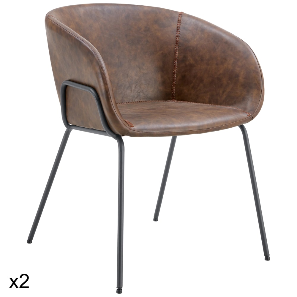 Lot de 2 chaises en simili