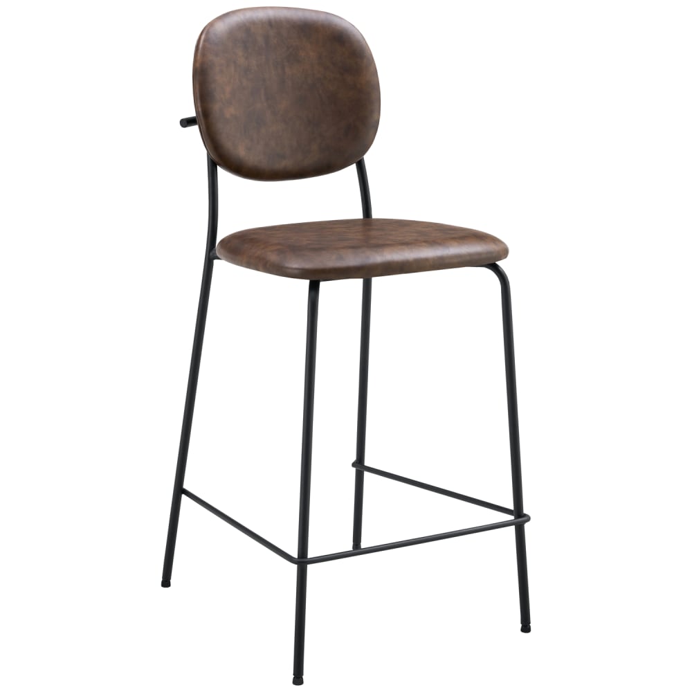 2er Set Barhockern aus braunem Kunstleder - Maisons Du Monde