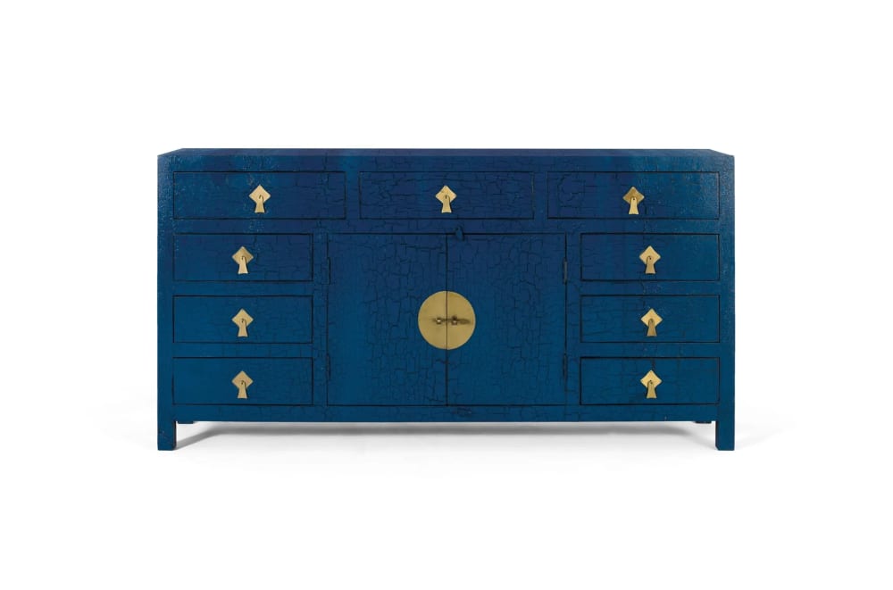 GINER Y COLOMER Sideboard mit mehreren Türen und blauen Schubladen - Holz