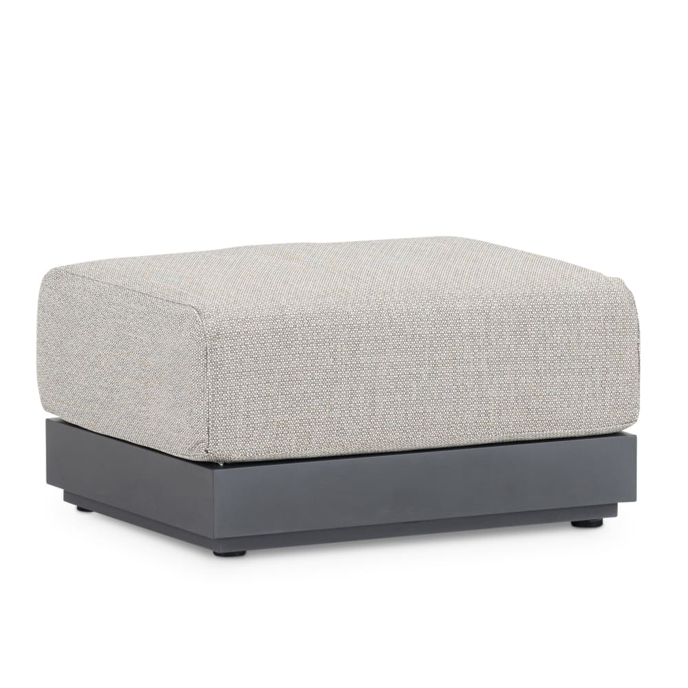Reposepied d'extérieur en aluminium anthracite avec coussin gris