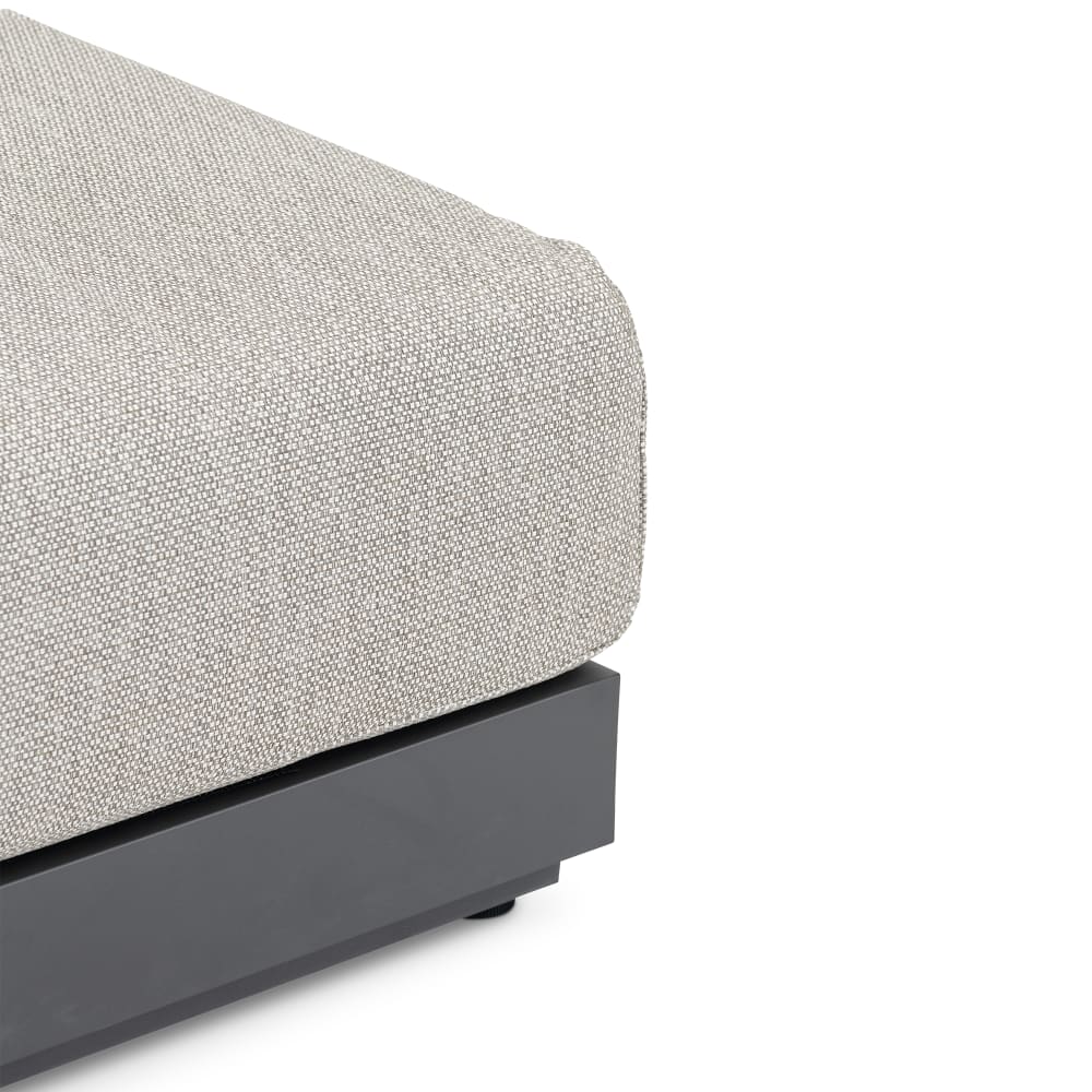Reposepied d'extérieur en aluminium anthracite avec coussin gris - Maisons du Monde