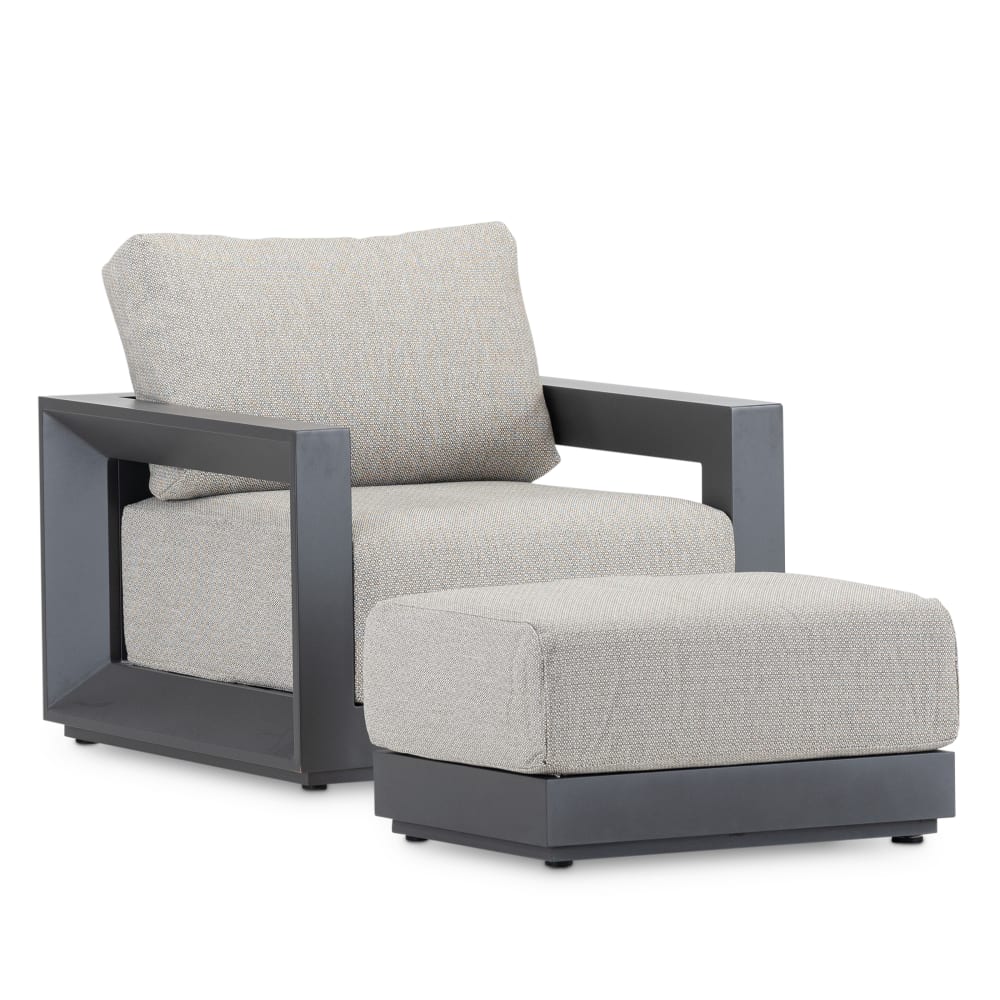 Fauteuil en aluminium anthracite avec repos
