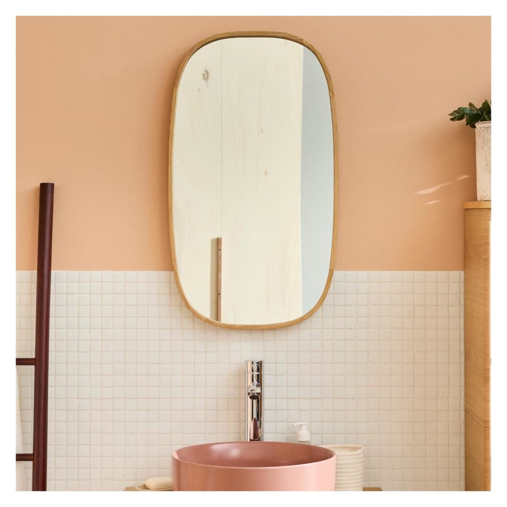 Miroir ovale chêne  40x70cm - Maisons du Monde