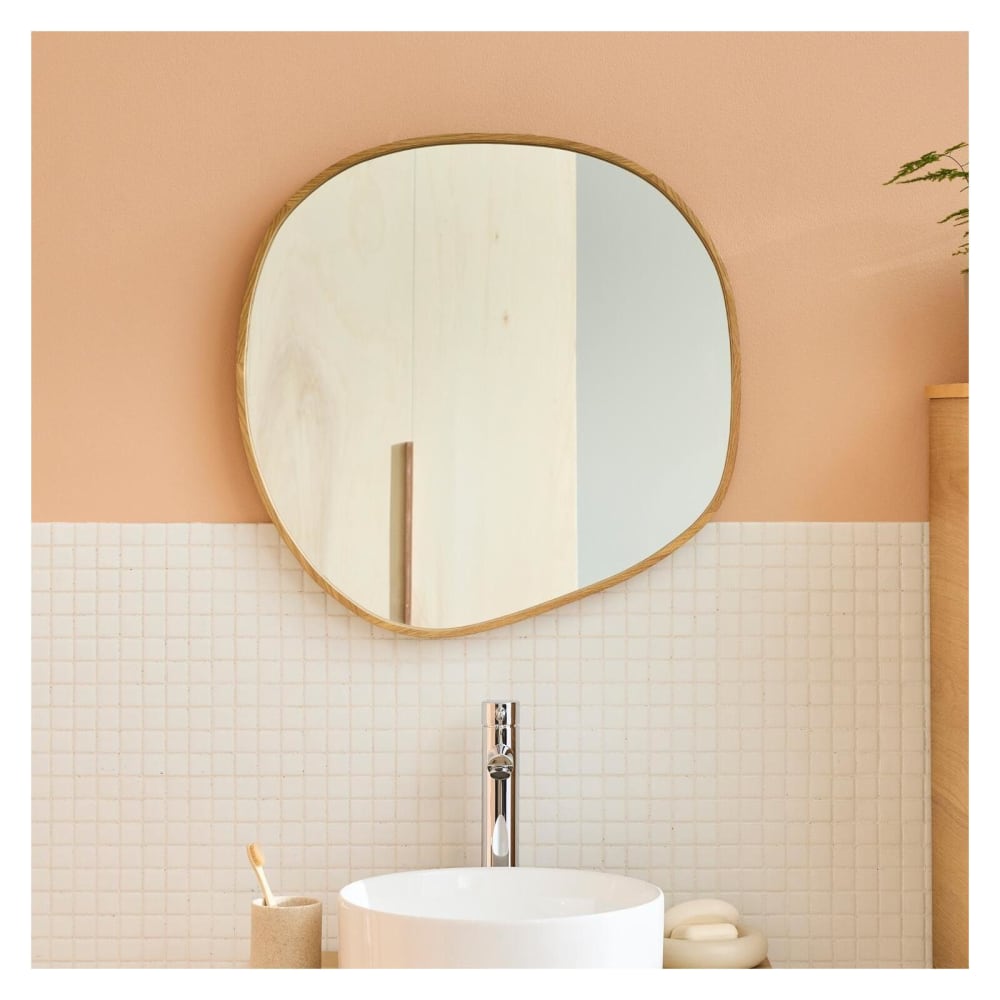 Miroir galet chêne 60x60cm - Maisons du Monde