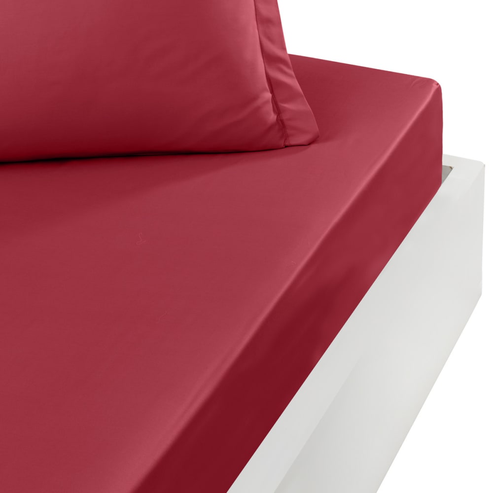 Drap housse en percale bonnet 40cm cardinal 90x200 cm