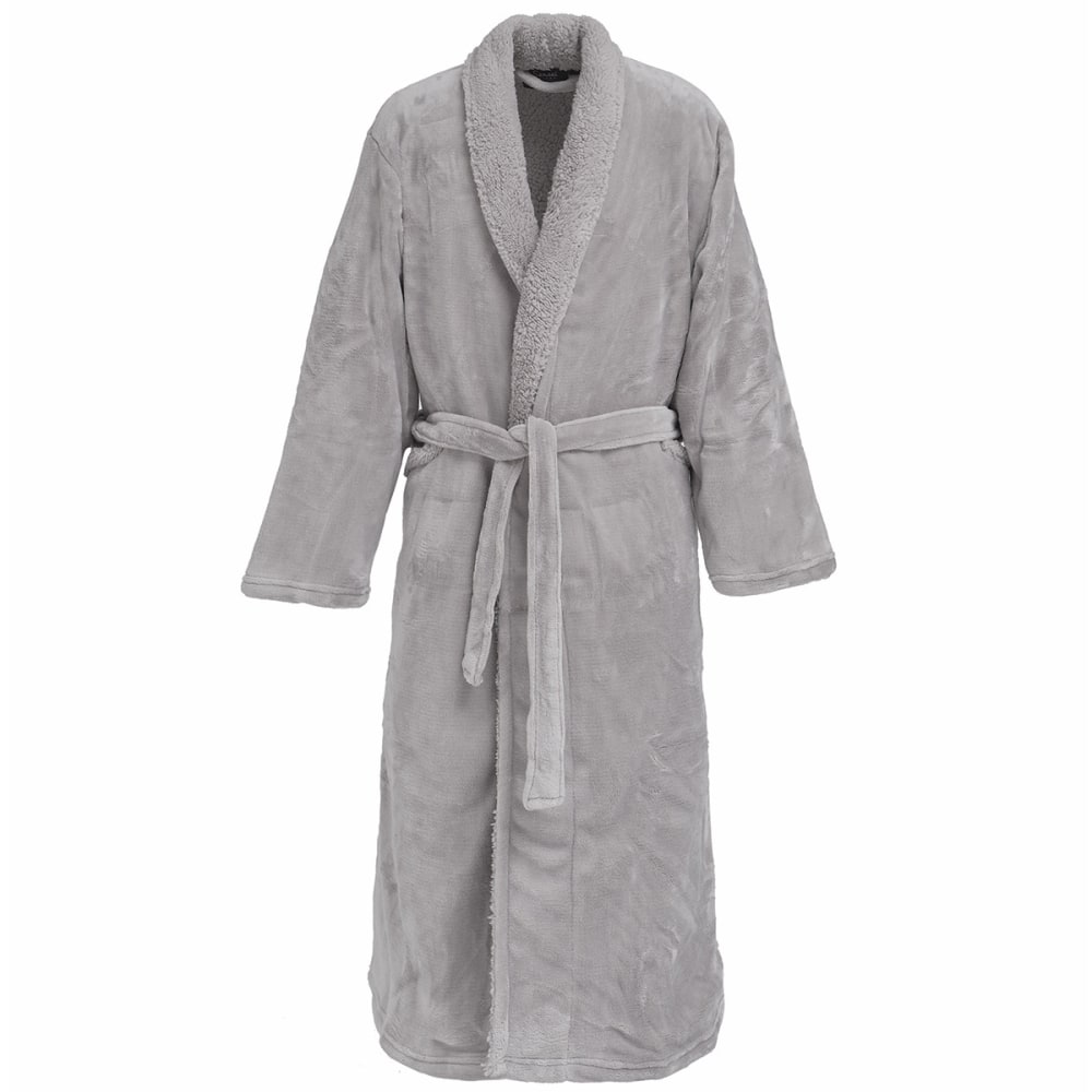 Ppeignoir mixte polaire chaud doublé gris cendré l