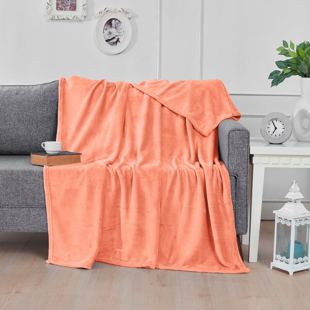 Pplaid polaire extra doux et chaud rose thé 150x180 cm