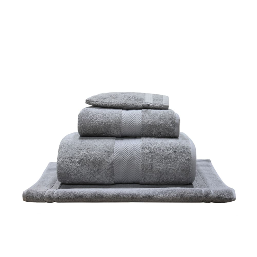Ensemble de bain 4 pièces avec tapis gris perle