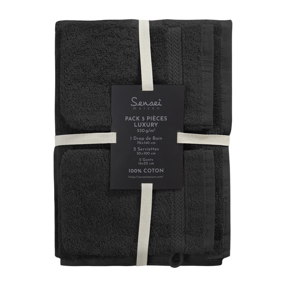 Ensemble de bain 5 pièces avec tapis noir — vue 4