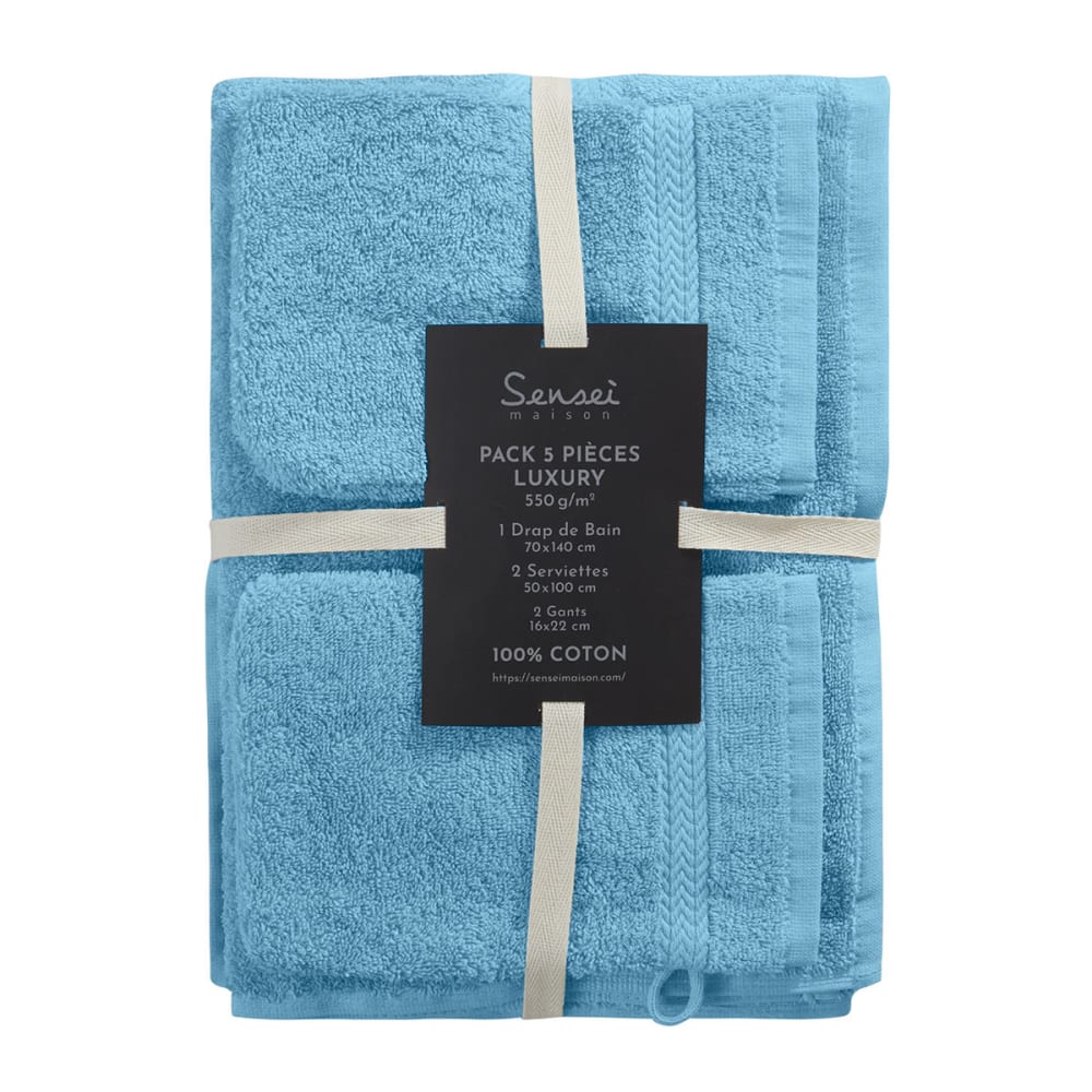 Ensemble de bain 5 pièces avec tapis cobalt — vue 4