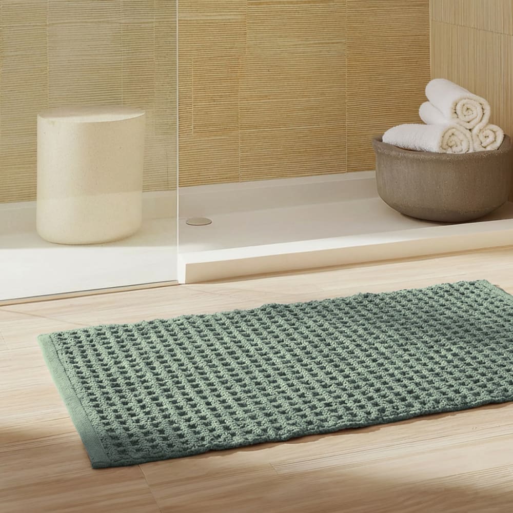 Tapis d'intérieur ou salle de bain en nid d'abeille lichen 140x200 cm - Maisons du Monde