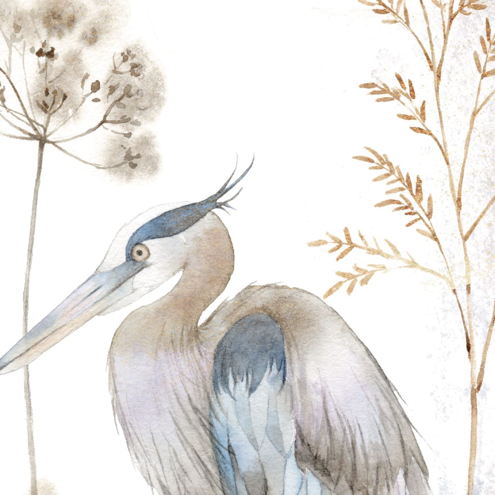 Papier peint héron bleu, gris clair 300 x 250cm — vue 4