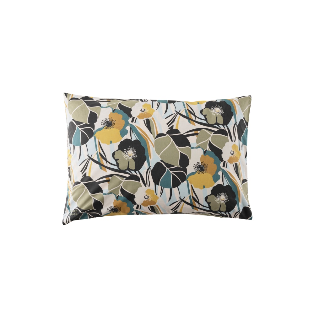 Taie d'oreiller rectangulaire percale de coton beige 50x70