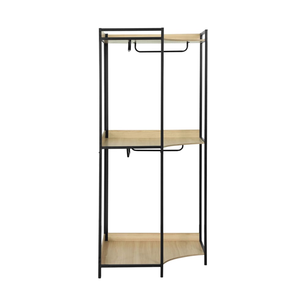 Module dressing d'angle noir 4 penderies et 2 étagères