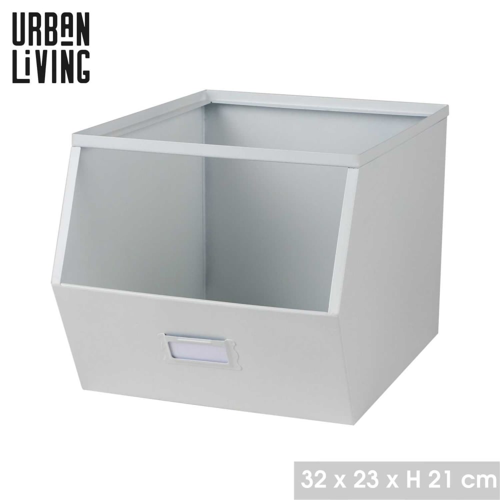 Casier de rangement en métal avec étiquette blanc - Maisons du Monde