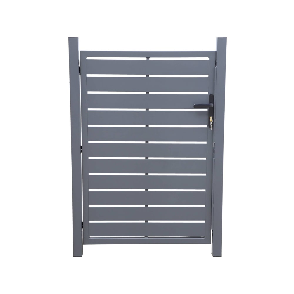 Portillon de jardin 100 x 146 cm en aluminium anthracite - Maisons du Monde