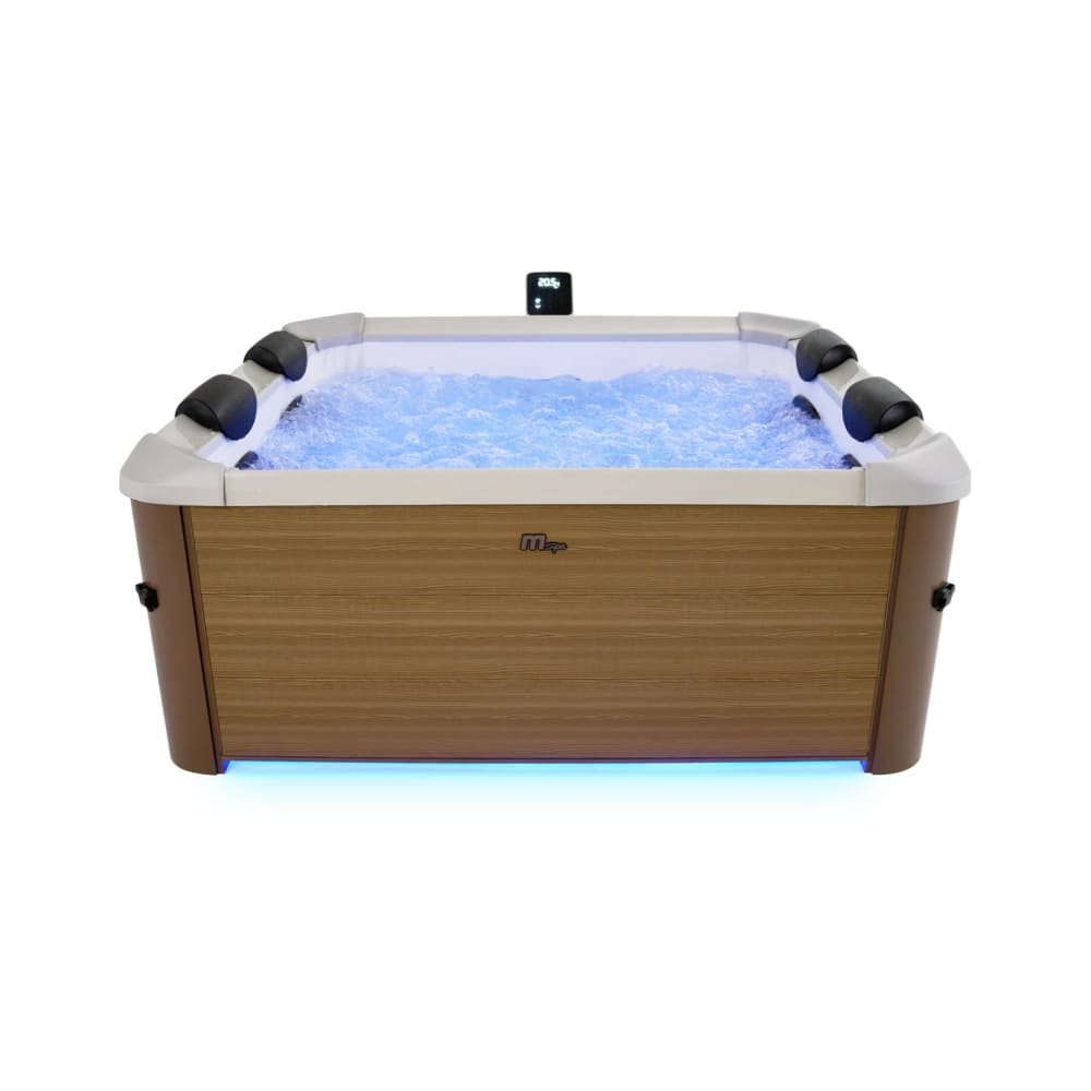 Spa rigide 6 places hydromassages, 4 coussins, beige