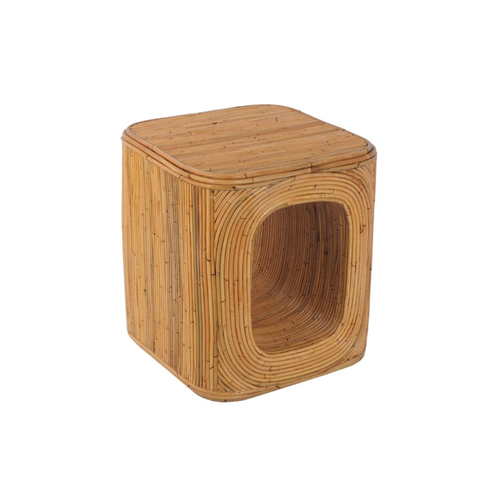 Table d'appoint en rotin naturel, cubique 45cm - Maisons du Monde
