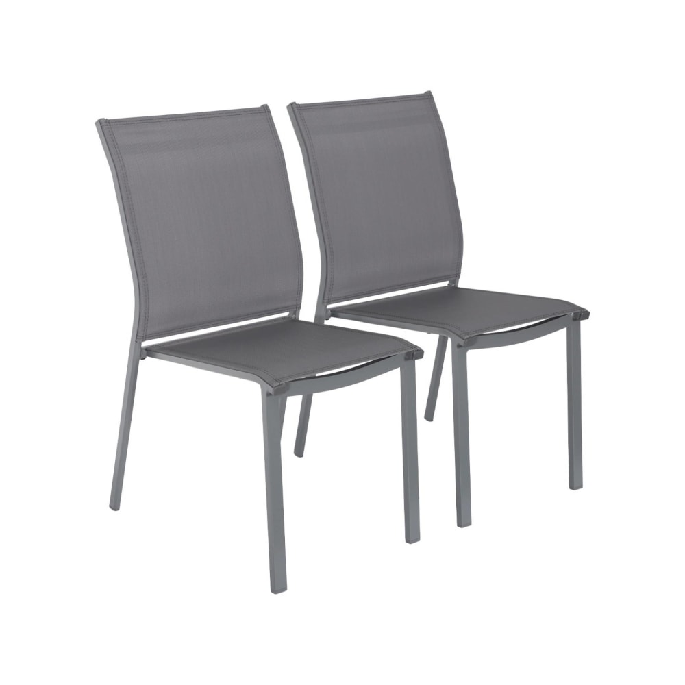 Lot de 2 chaises de jardin empilables anthracite - Maisons du Monde
