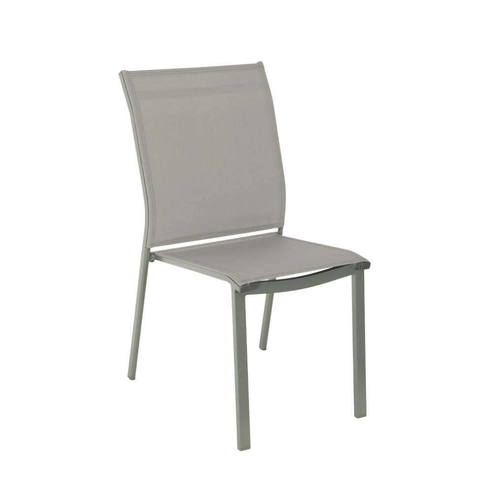 Lot de 4 chaises de jardin empilables kaki - Maisons du Monde