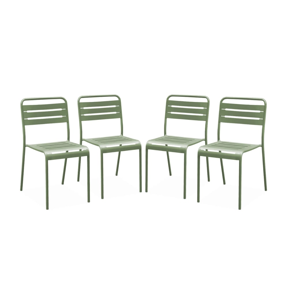 Lot 4 chaises jardin, - vert
