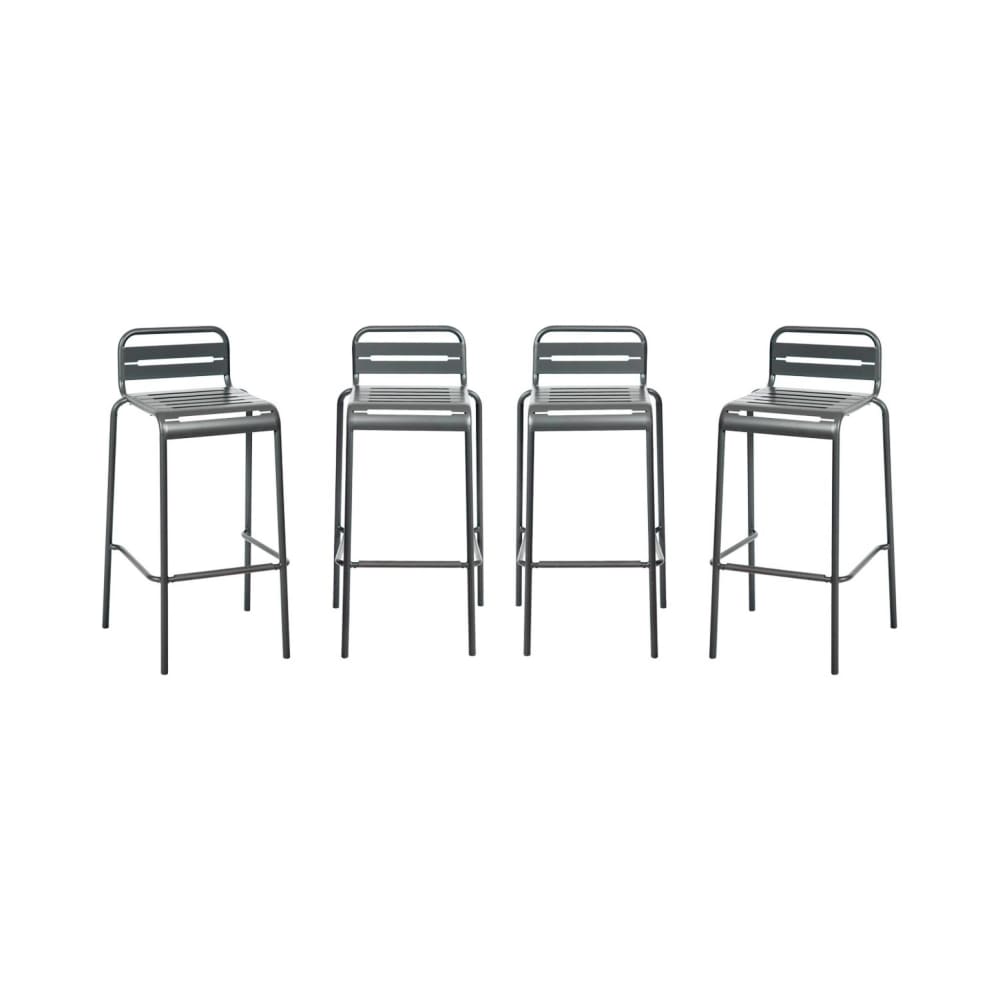 Lot de 4 chaises hautes de jardin, anthracite - Maisons du Monde