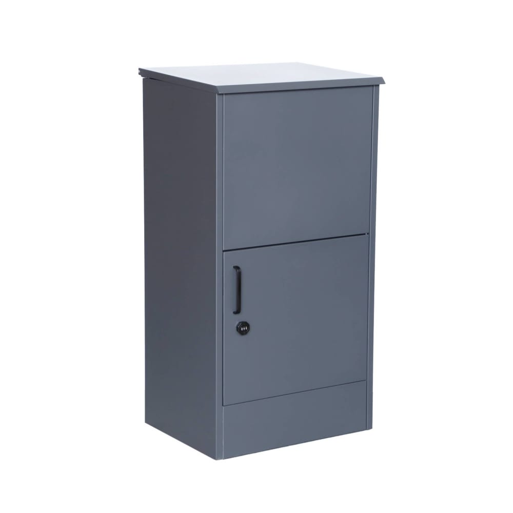 Boite à colis anthracite 56 cm en acier galvanisé avec cadenas
