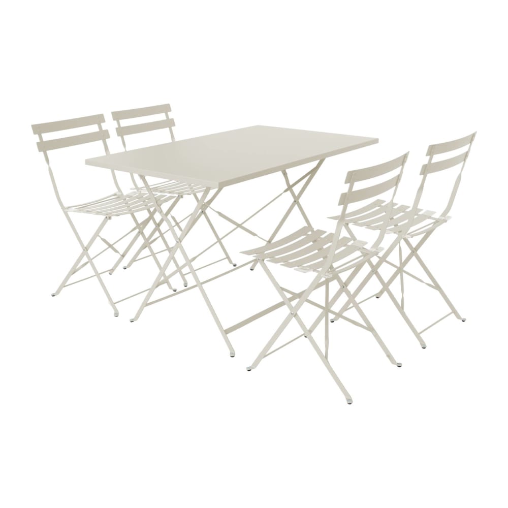Salon de jardin bistrot pliable rectangulaire 110 x 70cm, beige i - Maisons du Monde