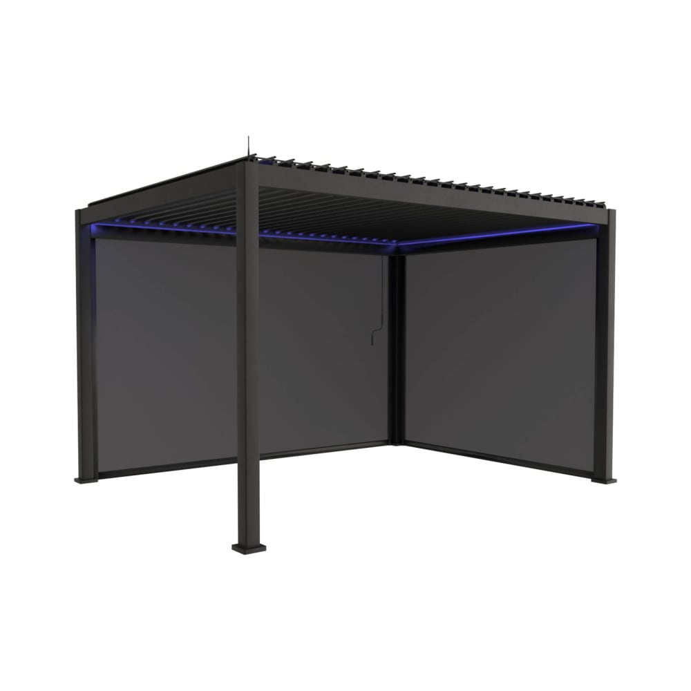 Pergola bioclimatique aluminium motorisée 4x3m led, store 3m, store 4m