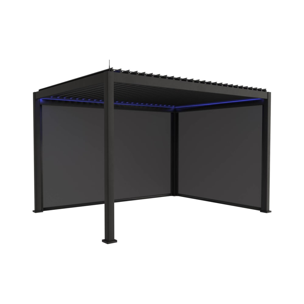 Pergola bioclimatique aluminium motorisée 4x3m led, store 3m, store 4m - Maisons du Monde