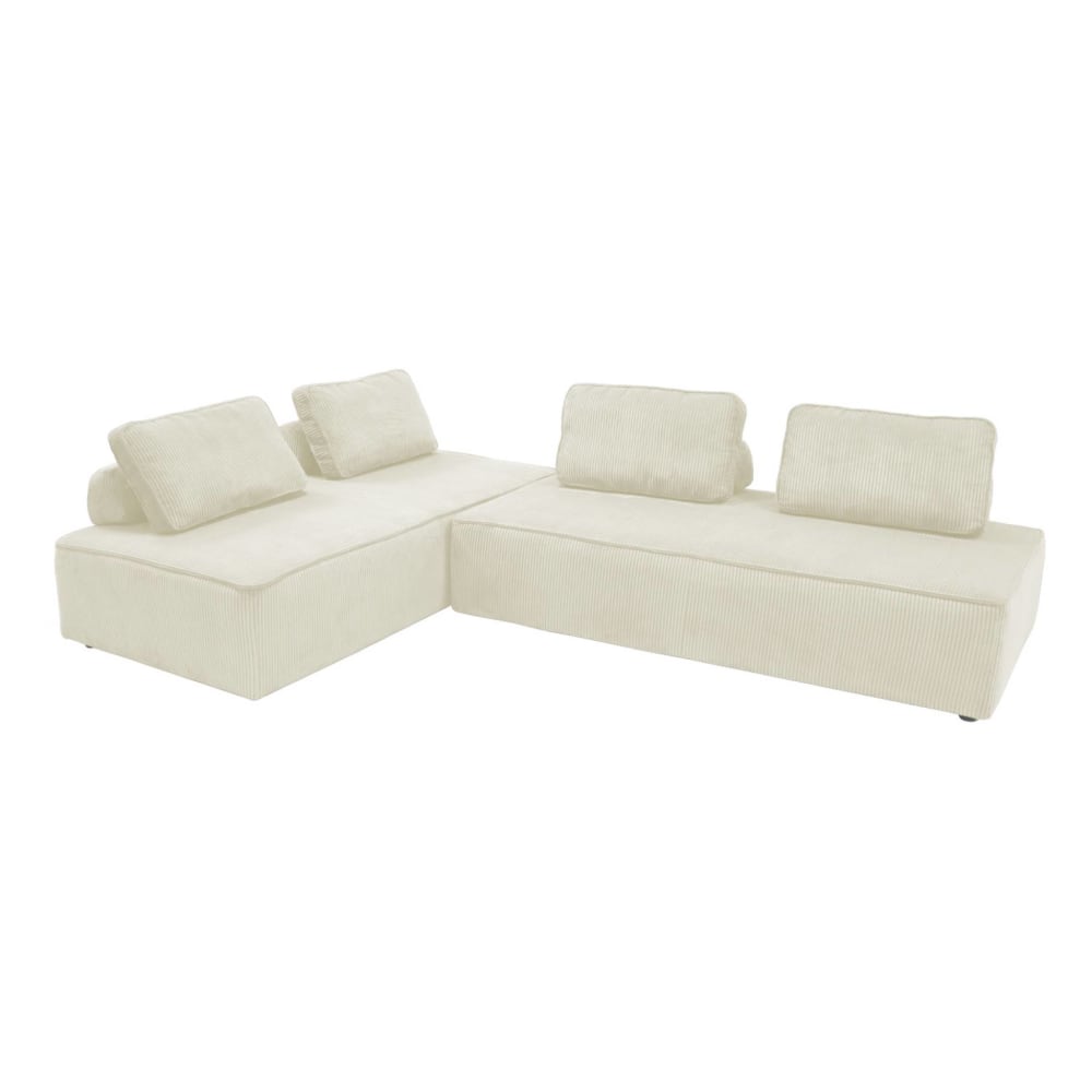 Lot de 2 chauffeuses 2 places pour canapé modulable crème - Maisons du Monde