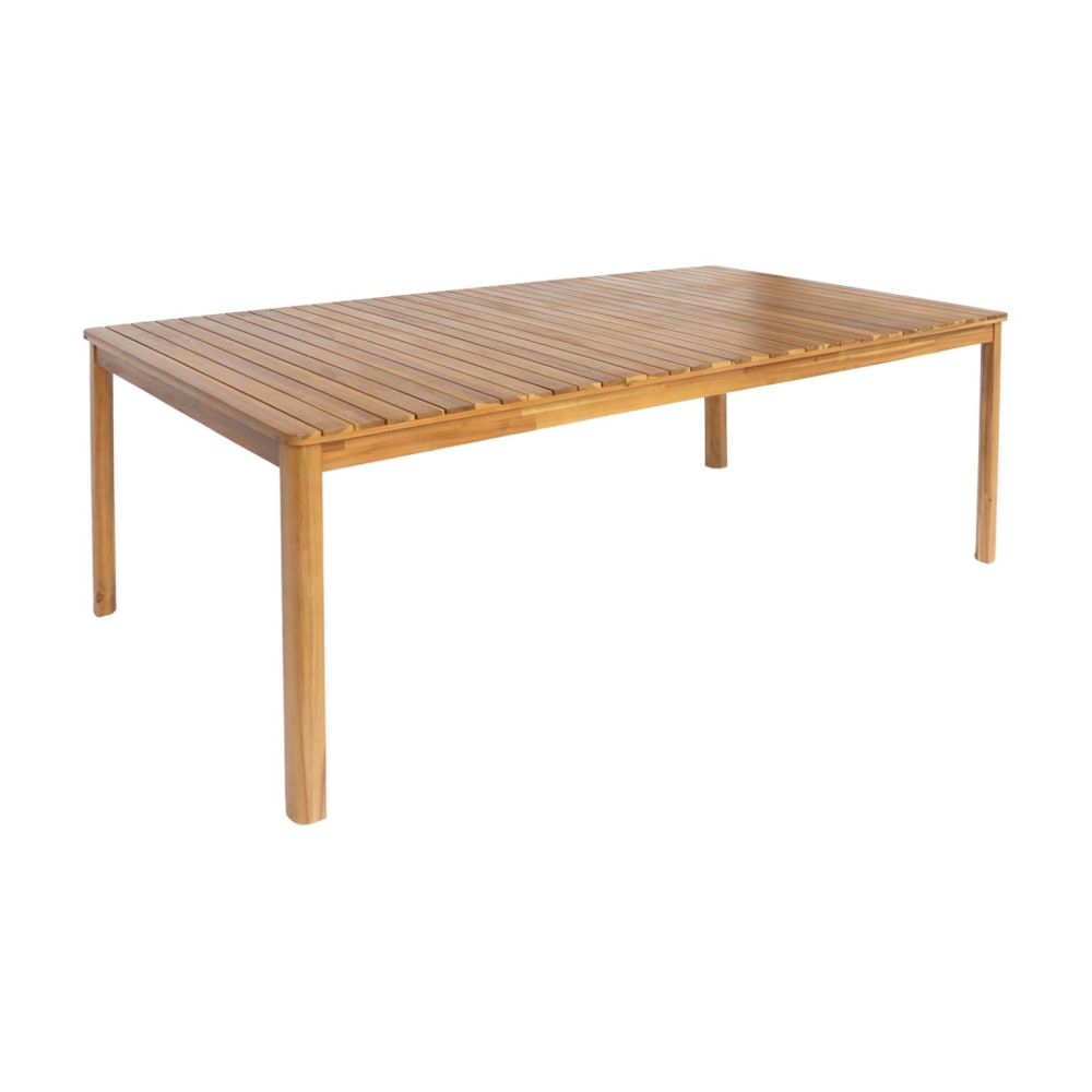 Table de jardin acacia naturel avec coins arrondis, 10 places