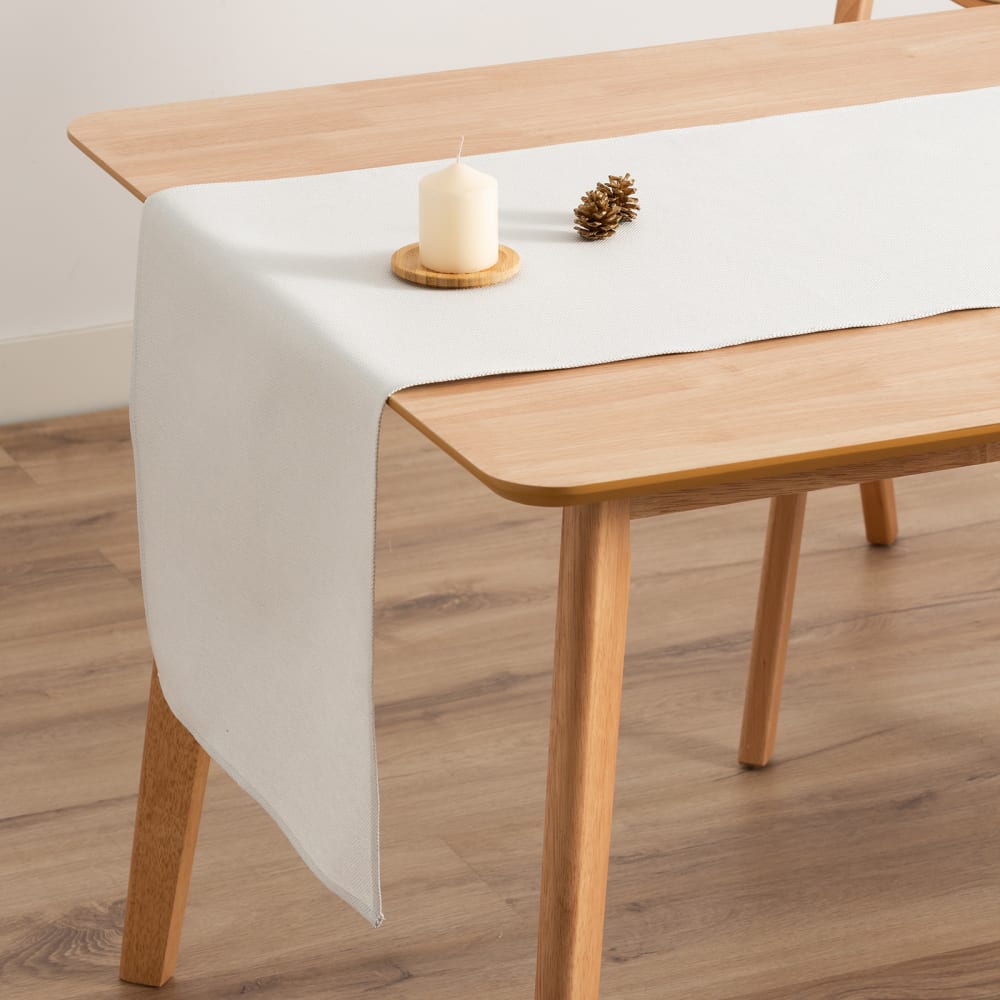 Chemin de table de Noël en coton jacquard soul grey et argent 45x135cm