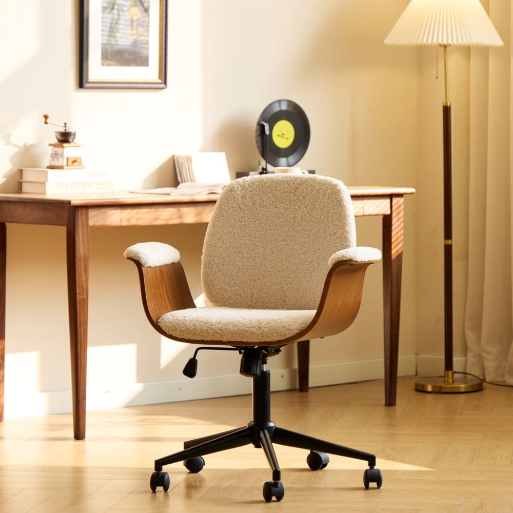 Nordlys Bürostuhl aus Metall und Wolle Weiß style modern Weiß Öko-Tex Zertifikat Stoff