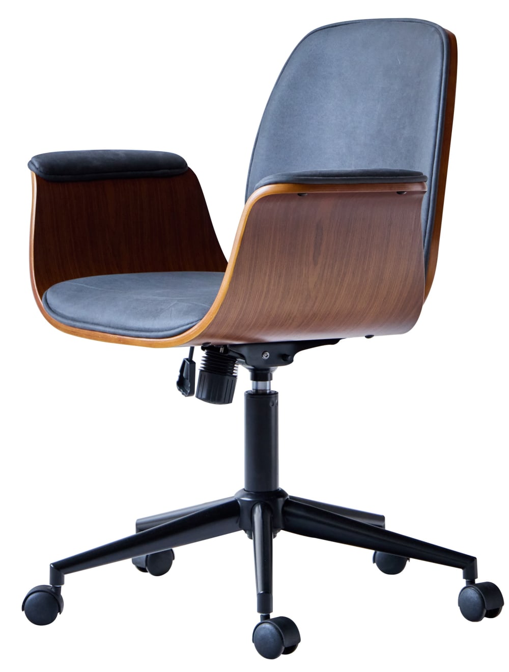 Bürostuhl aus Metall und Kunstleder Schwarz - Maisons Du Monde
