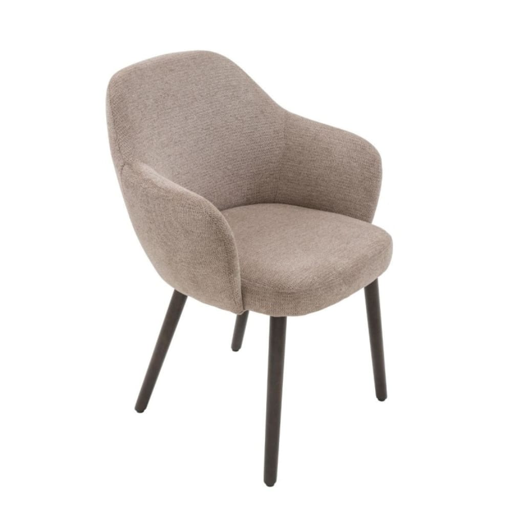 Signature 2er-Set Bridge-Sessel aus taupefarbenem Stoff - T52 cm style modern Braun Stoff