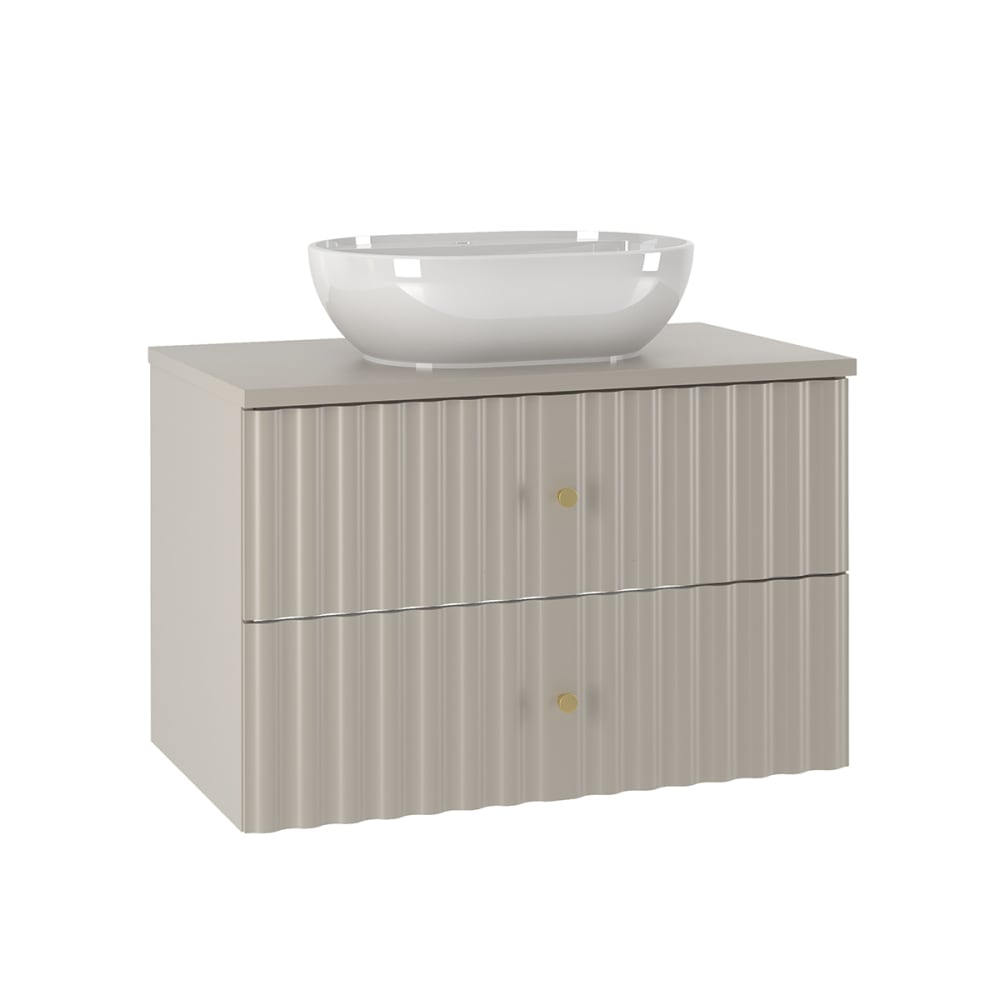 Meuble vasque stratifiés beige