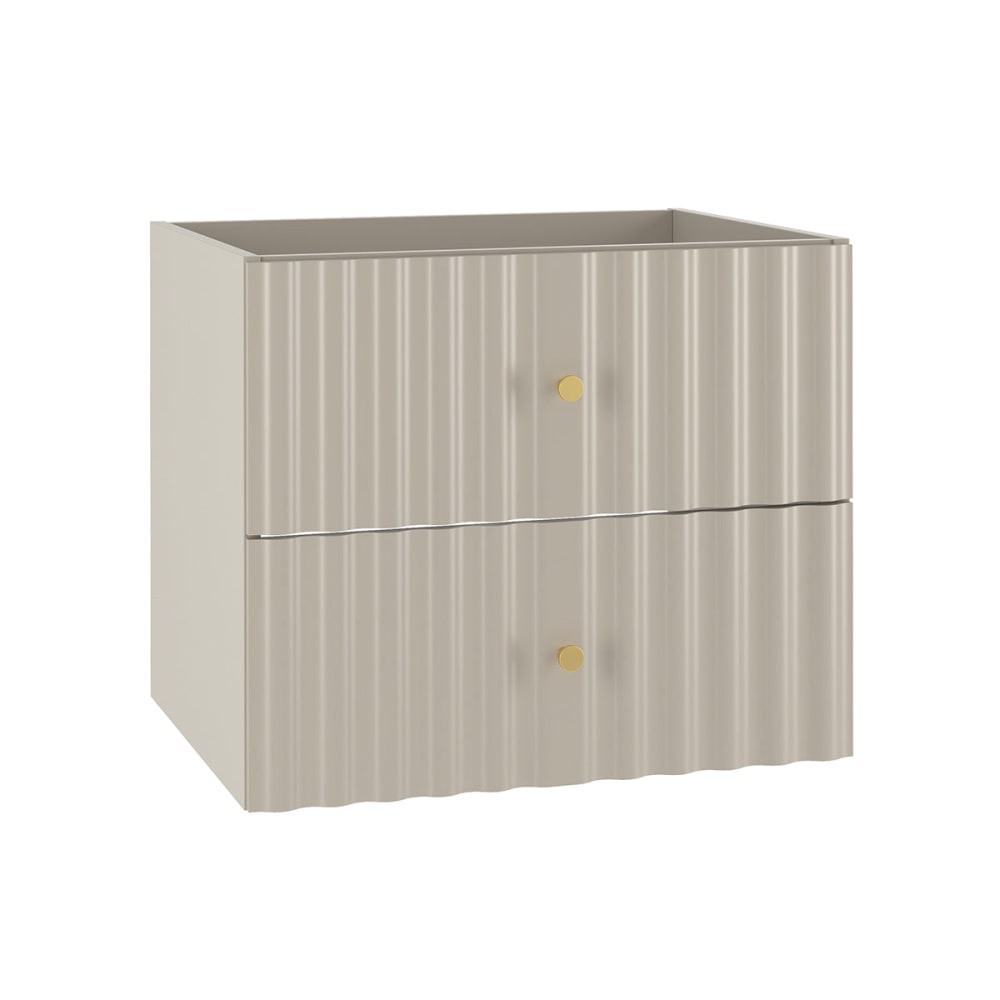 Petits meubles Meuble sous-vasque 60cm panneaux mélaminé et mdf beige Beige Panneau De Particules - 60x50x46cm