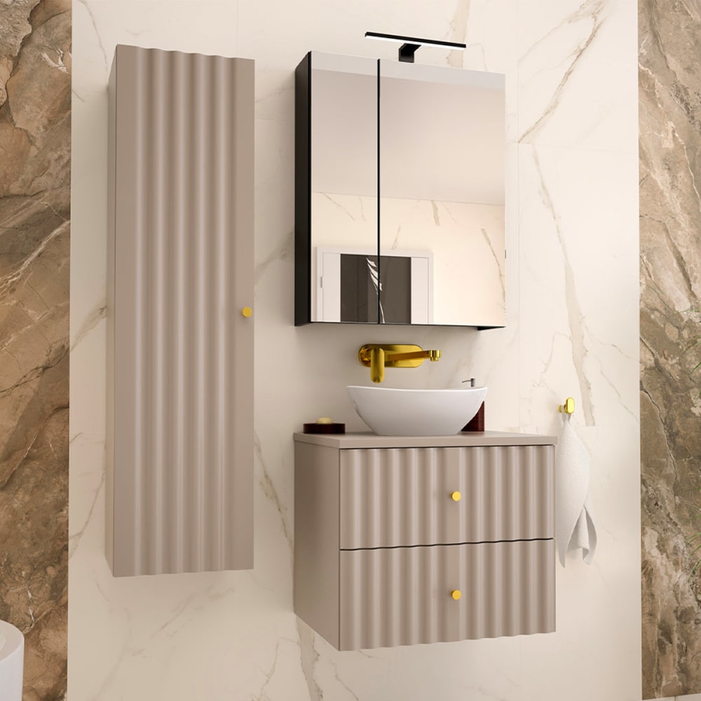 conjunto de muebles con lavabo paneles laminados y de mdf cachemira