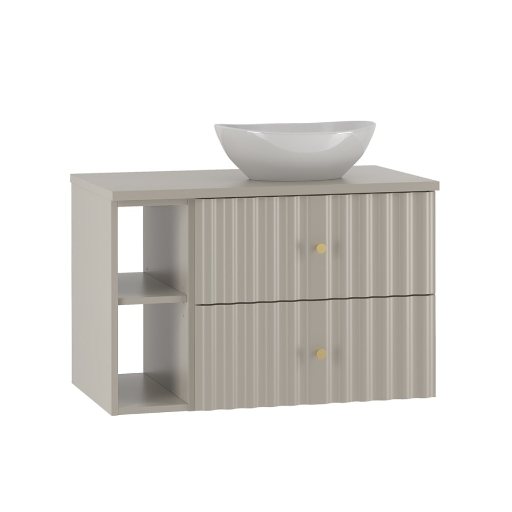 Meuble vasque stratifiés beige