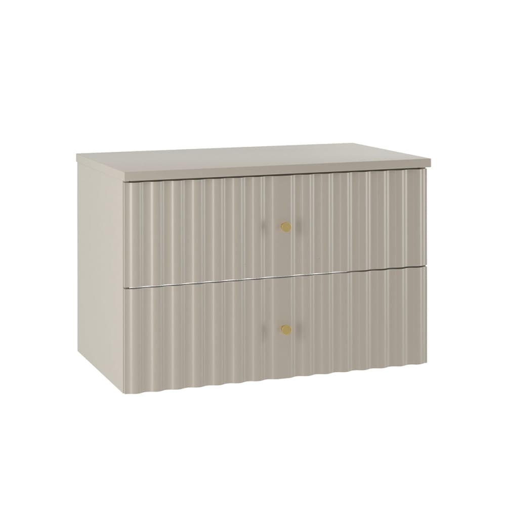 Petits meubles Waschtischunterschrank 80cm Waschtisch Melamin Kaschmir Beige Spanplatte