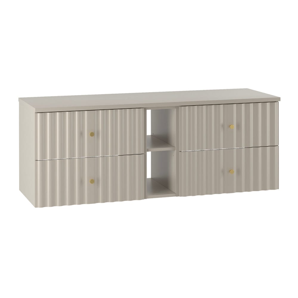 Petits meubles Waschtischunterschrank 140cm Melamin Kaschmir Beige Spanplatte