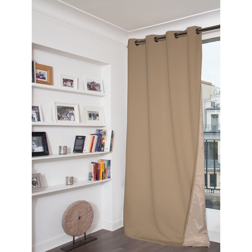 Moondream Rideau anti-ondes et occultant oeillets beige mc8220 130lx260h style classique chic - Pes - Polyester