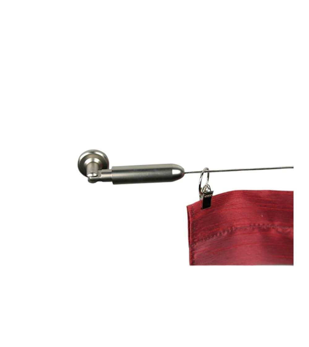 Kit tringle câble 5m orientable laiton nickel satiné argenté