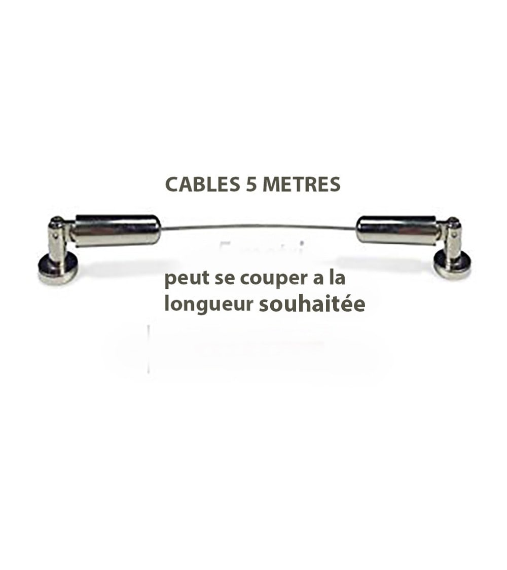 Kit tringle câble 5m orientable laiton nickel satiné argenté — vue 4