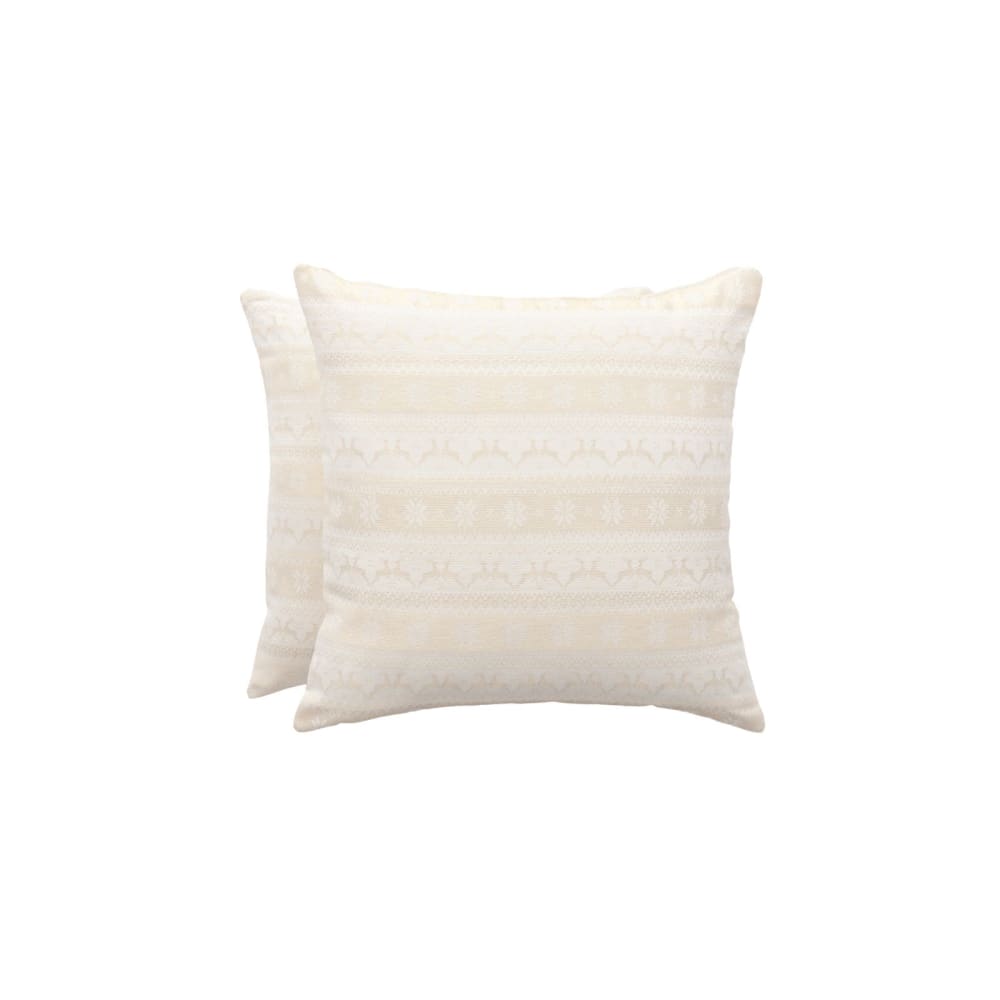 Lot de 2 housses de coussin de Noël en coton écru 45x45 cm
