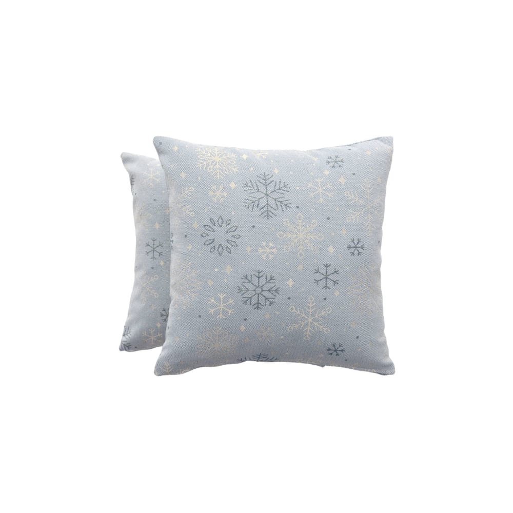 Lote 2 fundas cojín navidad jacquard algodón azul y oro 45x45 cm