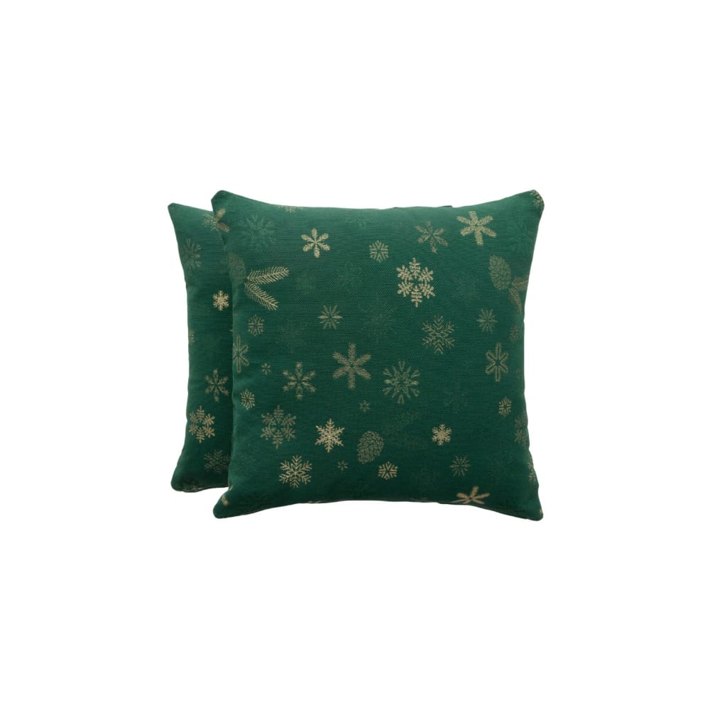 Lote 2 fundas cojín navidad jacquard algodón verde 45x45 cm