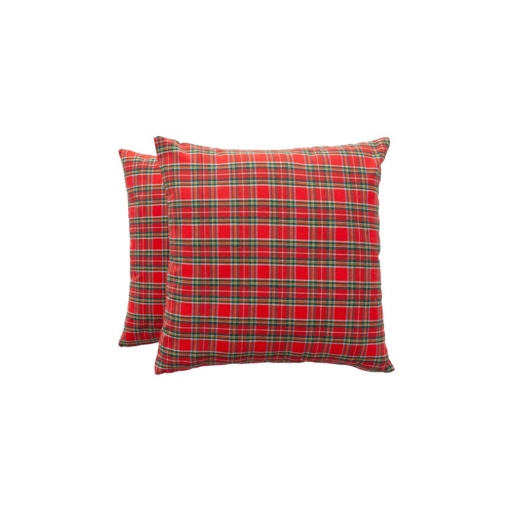 Lote 2 fundas cojín navidad jacquard algodón rojo 45x45 cm