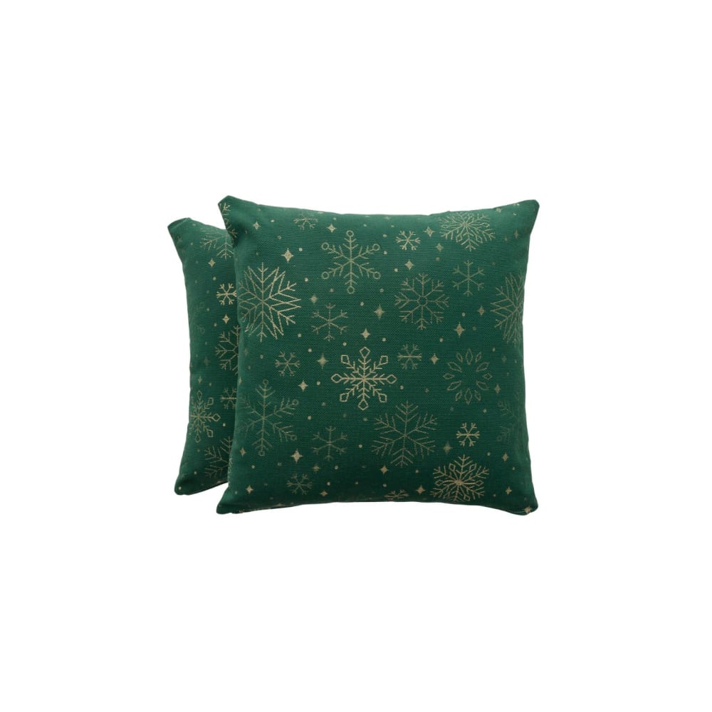 Lote 2 fundas cojín navidad jacquard algodón verde 45x45 cm